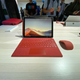 The Surface Pro 7 with the wireless Arc Mouse.